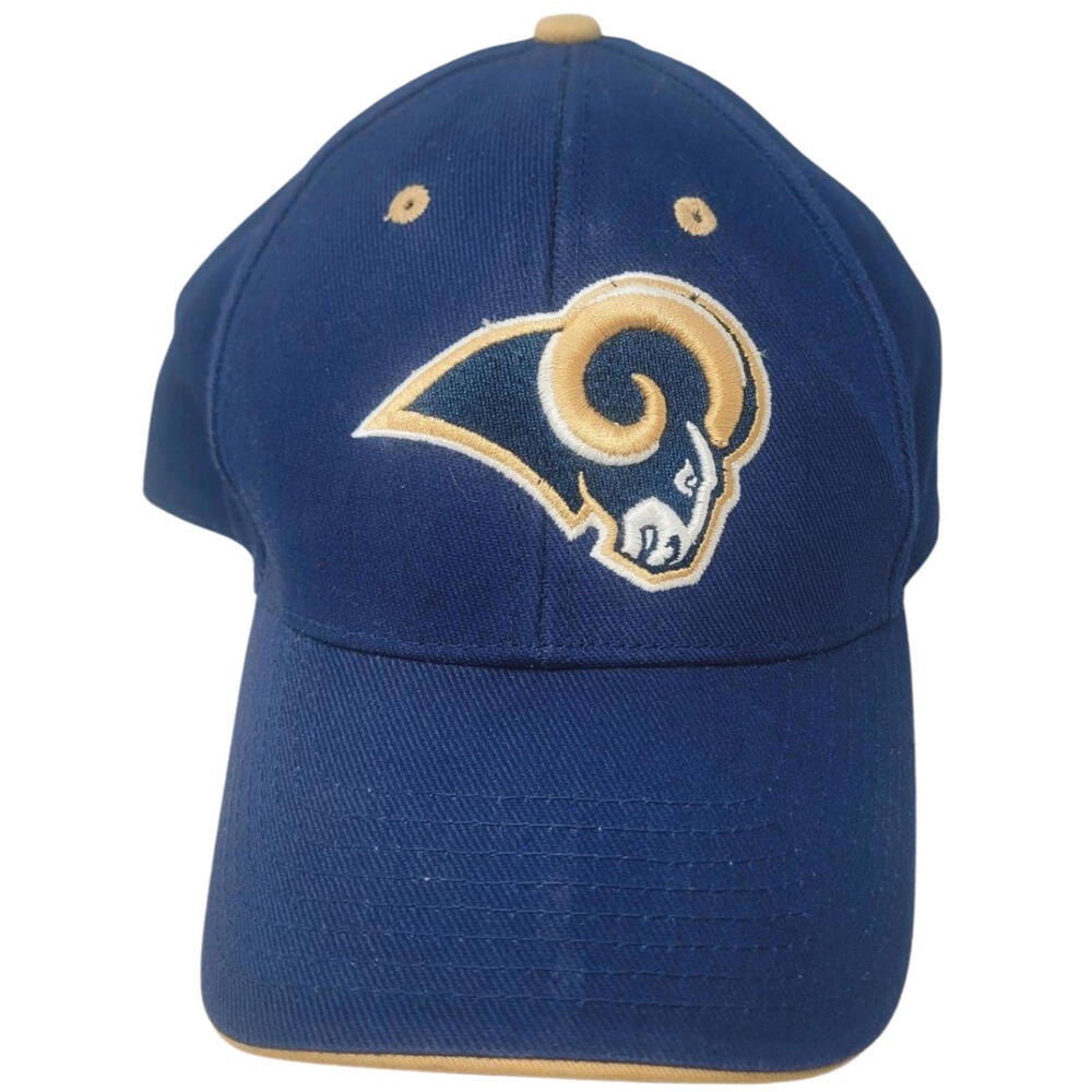 St. Louis LA Rams NFL Team Apparel Hat Navy Blue Gold Adjustable